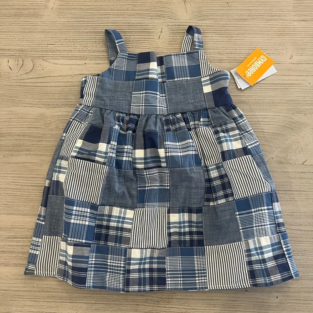 Blue madras print, sleeveless toddler girls dress from Gymboree - Picture 6 of 12